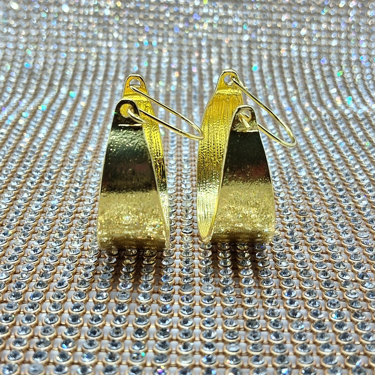 Gold Textured Hoop Earrings