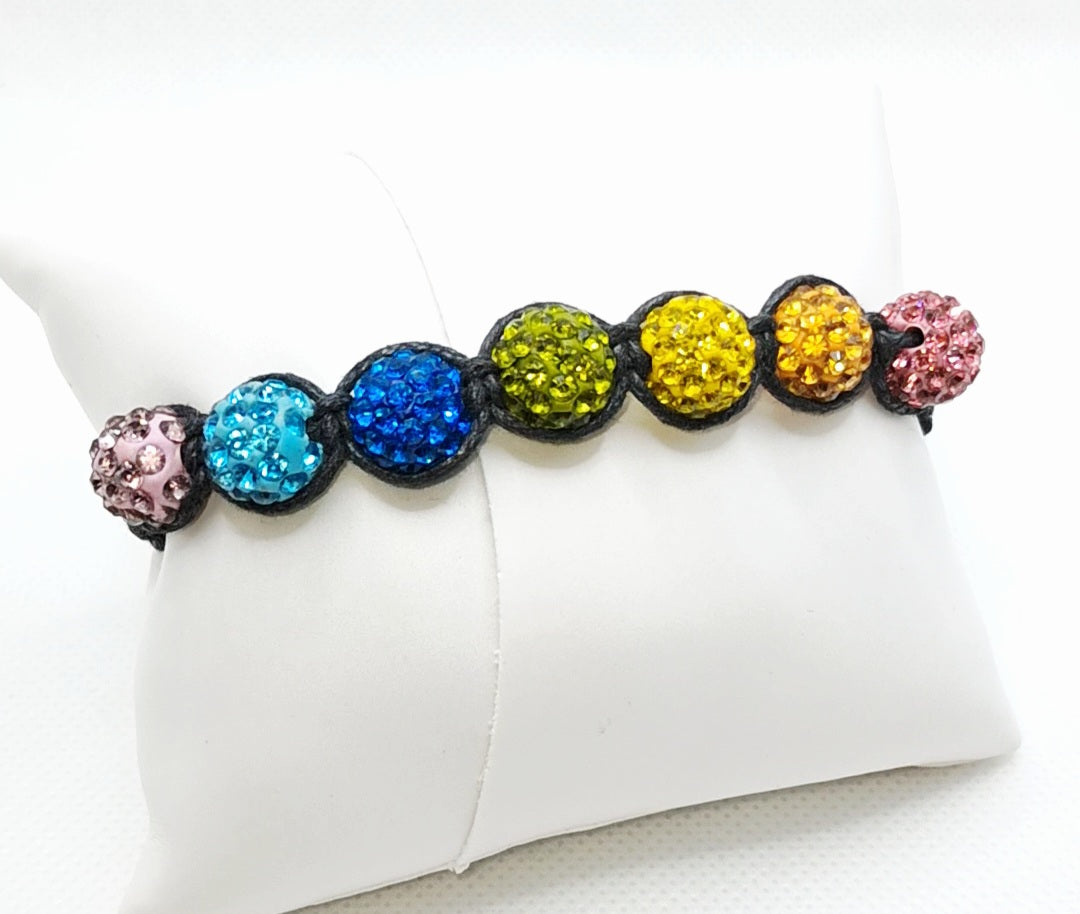Adjustable Multi-Color Crystal Bracelet