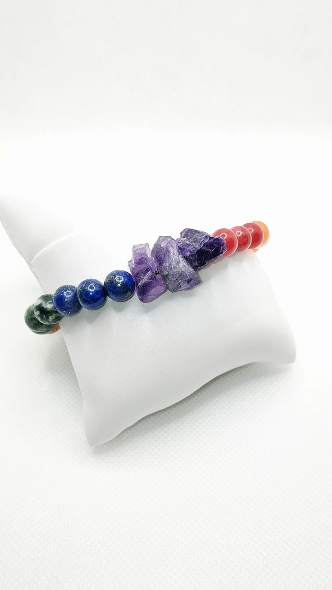 Organic Amethyst Rainbow Gemstone Bracelet
