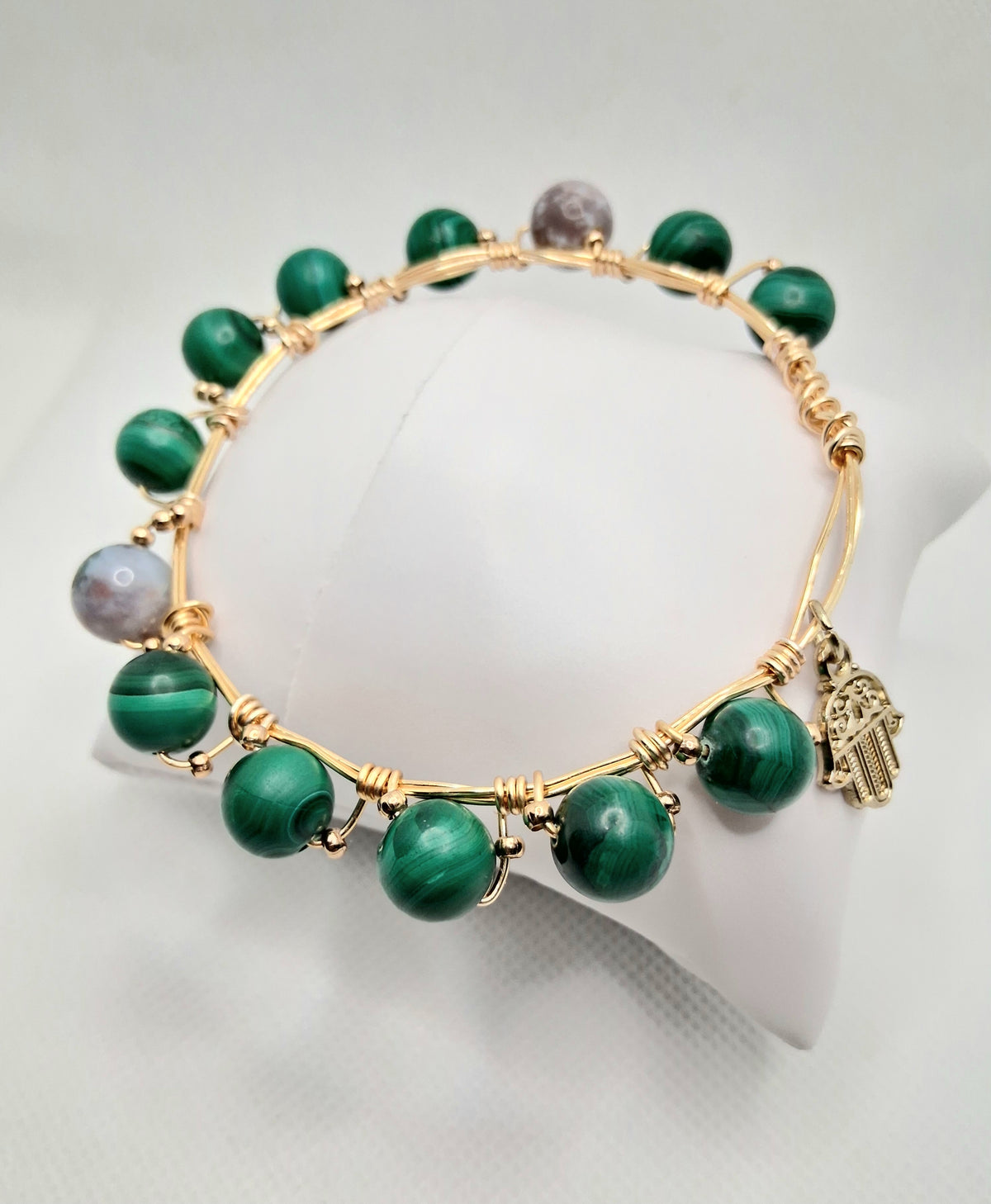 Malachite Stone Bangle Bracelet