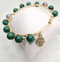 Malachite Stone Bangle Bracelet