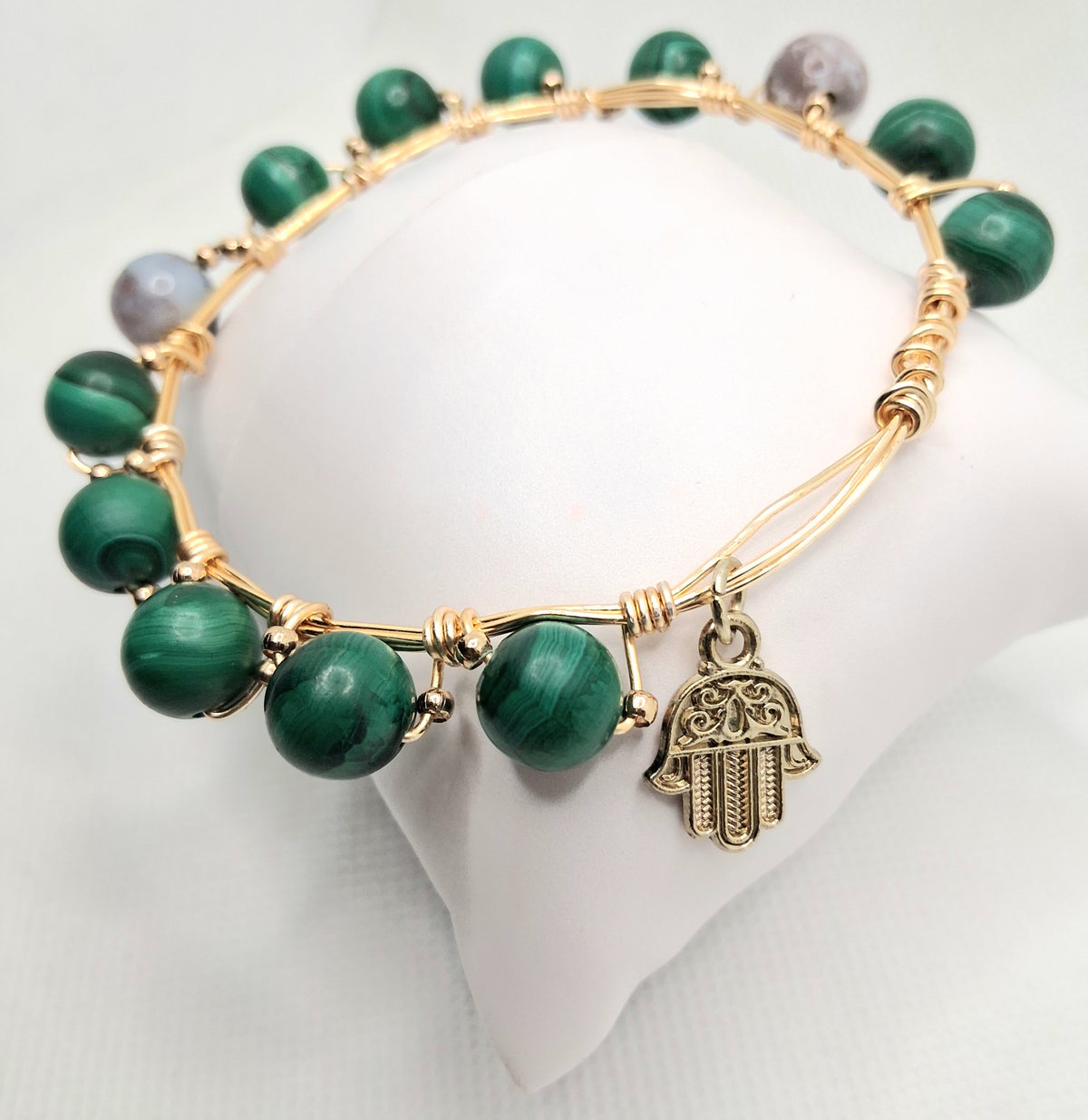 Malachite Stone Bangle Bracelet