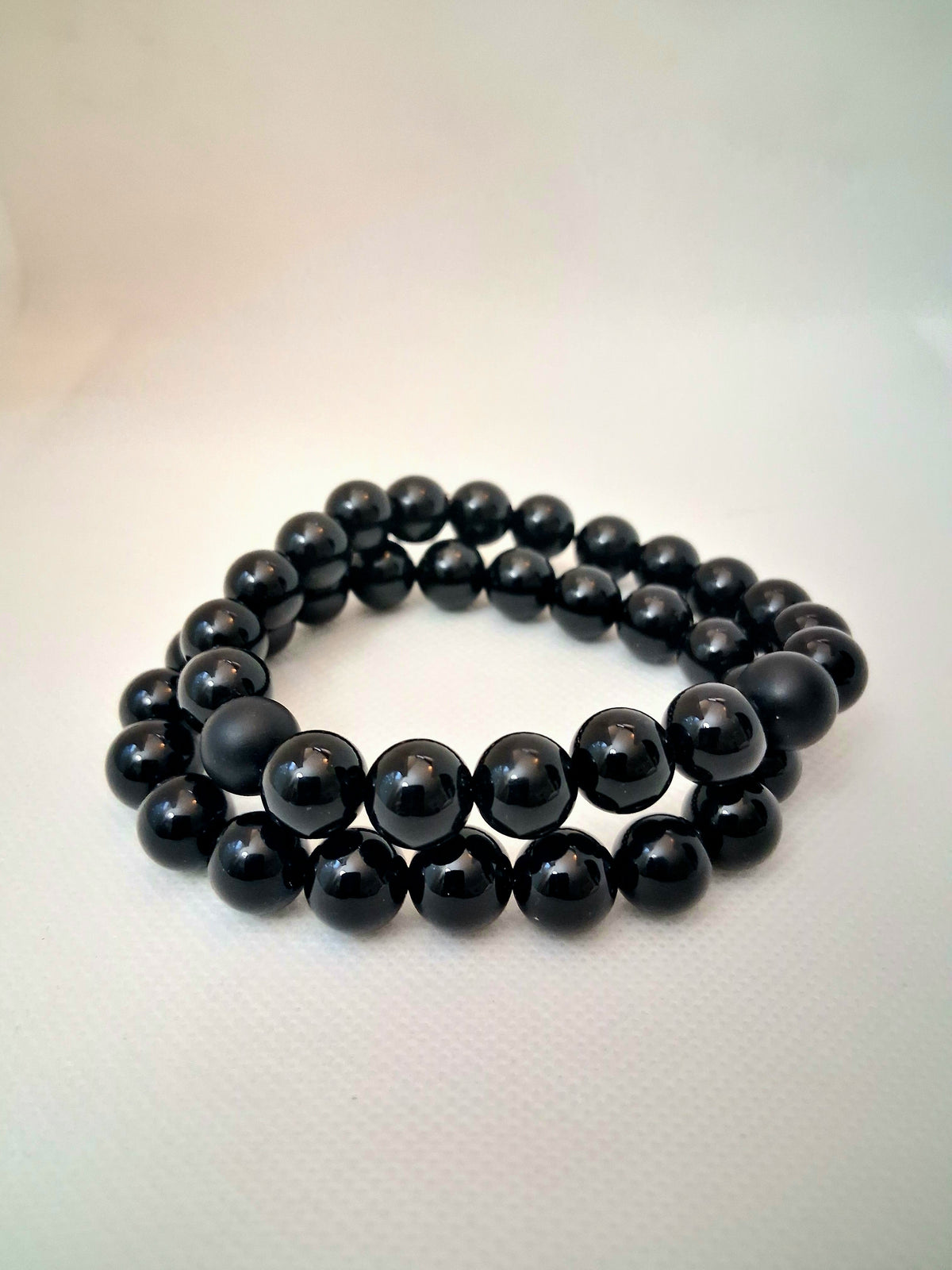 Black Obsidian Bead Streatch Bracelets
