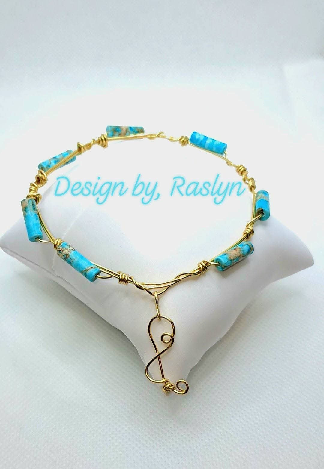 Turquoise Bead Bangle Bracelet