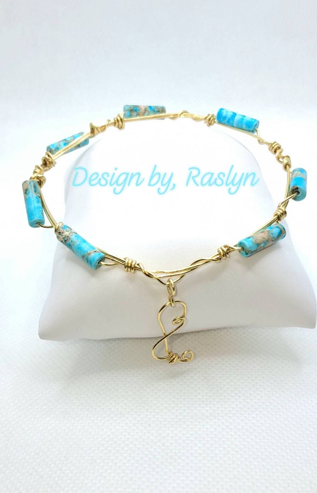 Turquoise Bead Bangle Bracelet