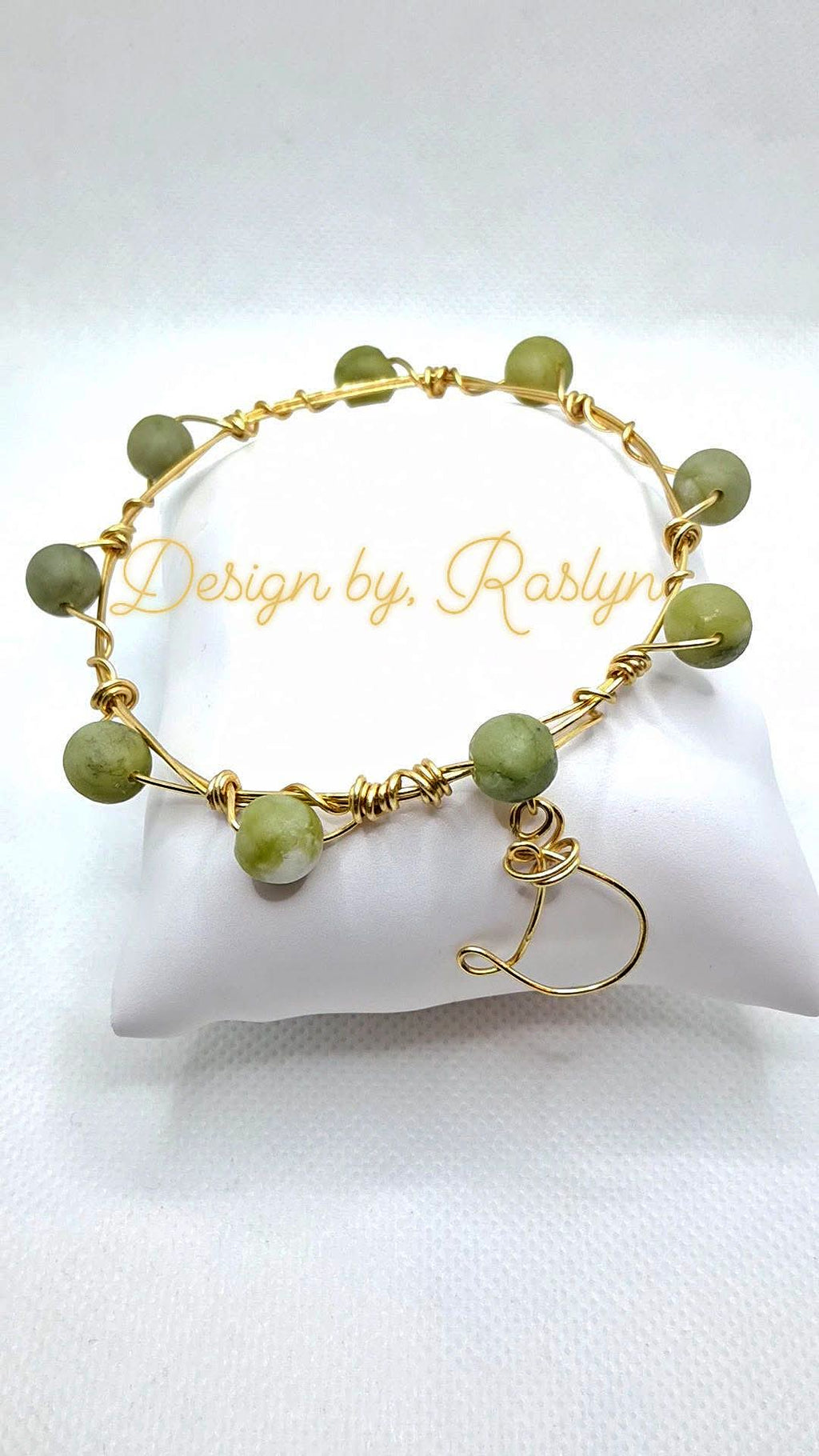 Jade Gemstone Initial Bracelet