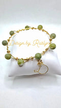 Jade Gemstone Initial Bracelet