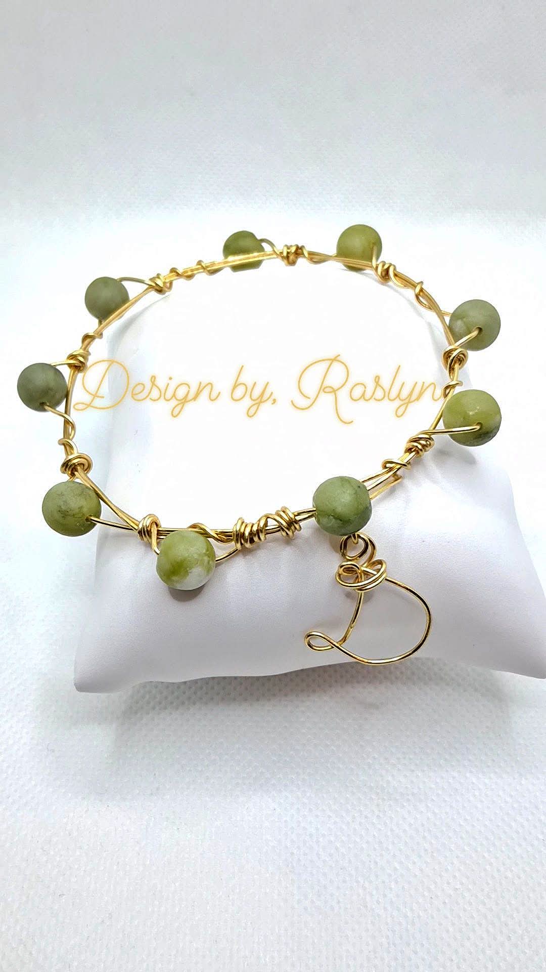 Jade Gemstone Initial Bracelet